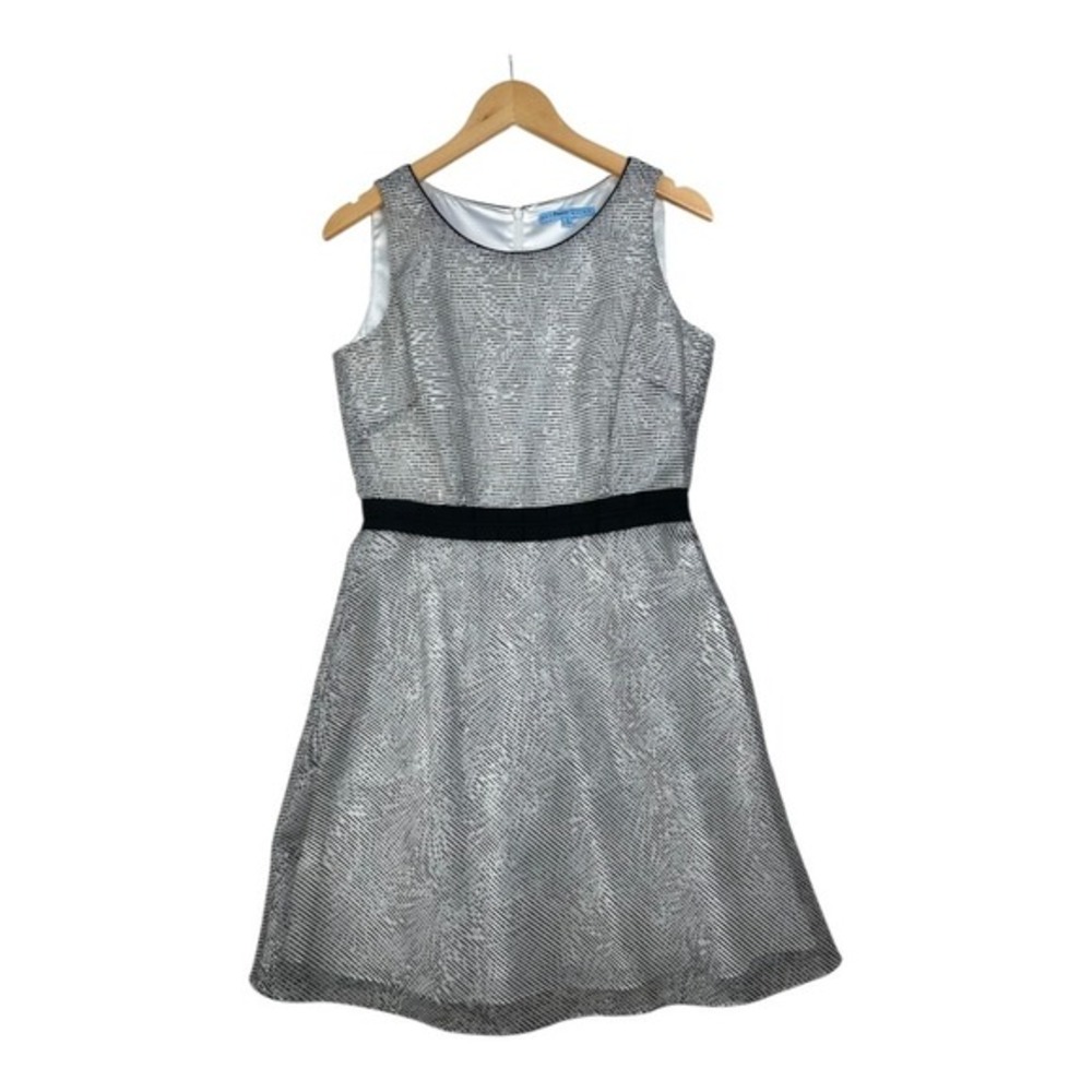 Antonio Melani Striped Sleeveless Dress size 6 Silver/Black